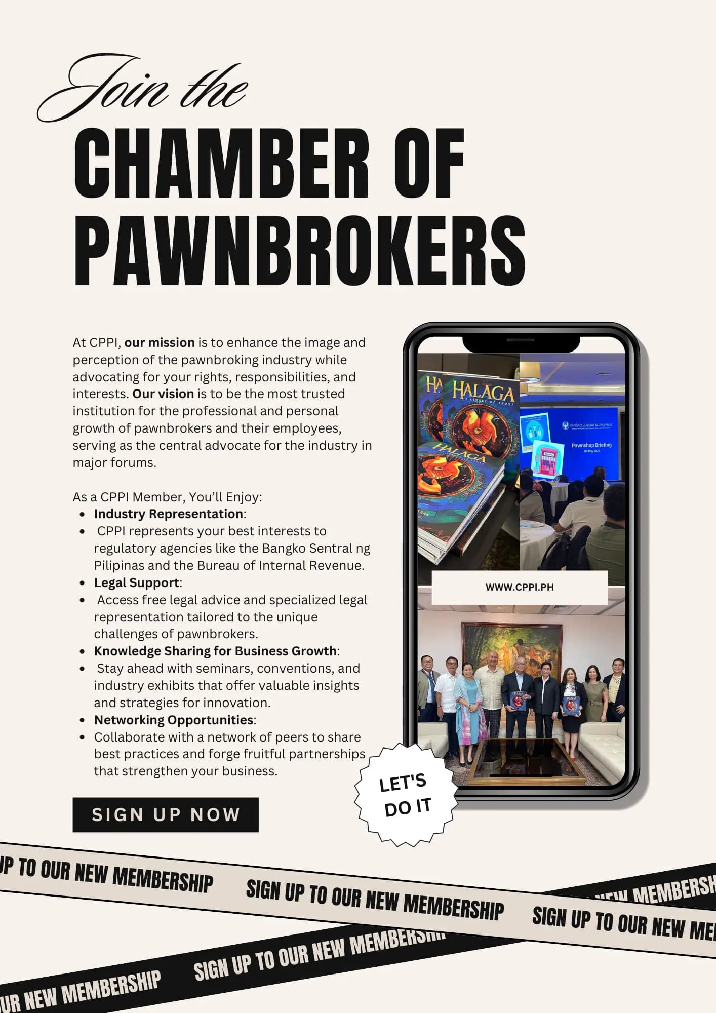 Join the chamber of pawnbrokers