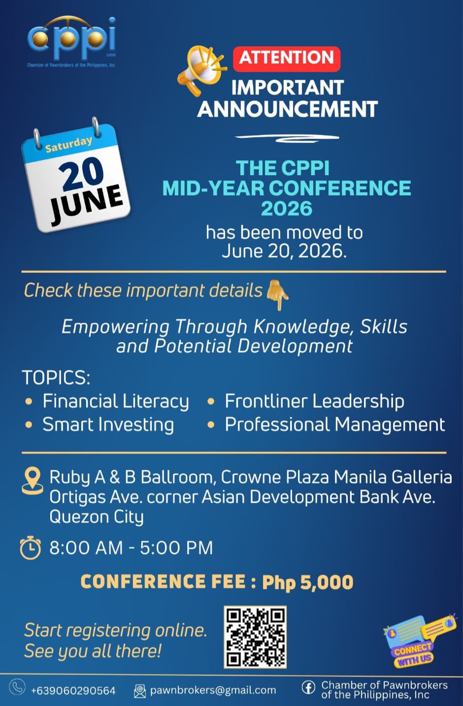 CPPI Mid-Year conference 2026 moved